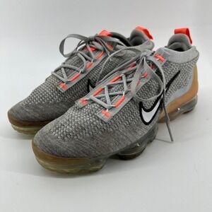 Nike Air VaporMax 2021 Flyknit Men's Shoes Grey Orange DH4084 002 Size 10